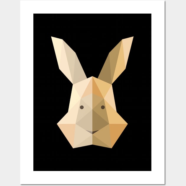 Geometric Animal Rabbit Head Wall Art by Rebus28